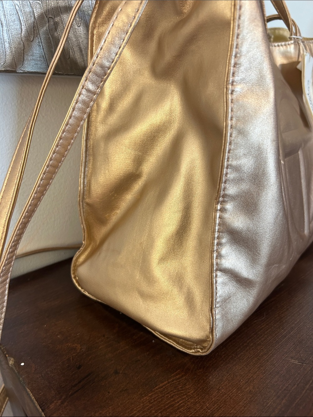 Telfar Metallic Rose Gold Signature Tote - Picture 3 of 5